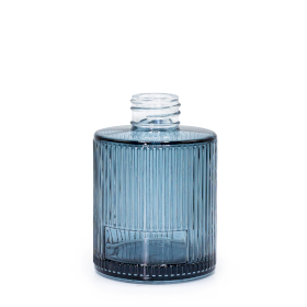 6x 150 ml gerippte, runde Duftstäbchenflasche (28 mm Hals) – Rauchblau