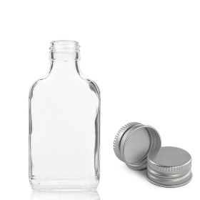 120x 100ml Klarglasflasche mit Aluminiumdeckel