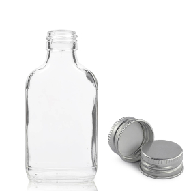 80x 200ml Klarglasflasche mit Aluminiumdeckel