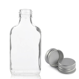 80x 250ml Klarglasflasche mit Aluminiumdeckel