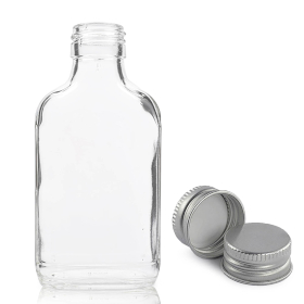 80x 350ml Klarglasflasche mit Aluminiumdeckel