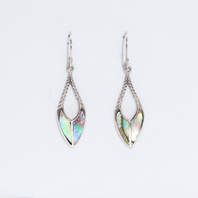 Muschel & Silber Ohrringe - Speertropfen - Abalone
