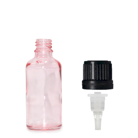 160x 10ml Tropfflasche aus rosa Glas mit Tropferkappe
