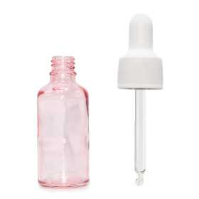 160x 10ml Tropfflasche aus rosa Glas mit weißer Pipette