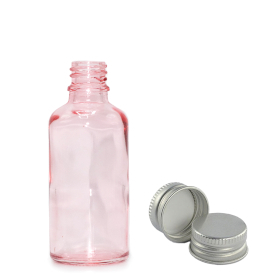 330x 30ml Tropfflasche aus rosa Glas  with mit Aluminiumkappe