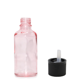 330x 30ml Tropfflasche aus rosa Glas mit kindersicherer Tropfkappe