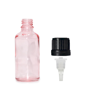 330x 30ml Tropfflasche aus rosa Glas mit Tropferkappe