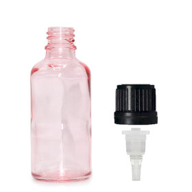264x 50ml Tropfflasche aus rosa Glas mit Tropferkappe