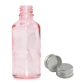 168x 100ml Tropfflasche aus rosa Glas with mit Aluminiumkappe