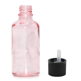 168x 100ml Tropfflasche aus rosa Glas mit kindersicherer Tropfkappe