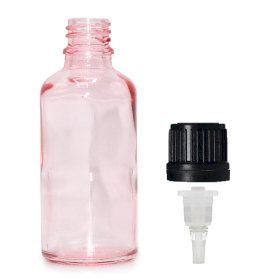168x 100ml Tropfflasche aus rosa Glas mit Tropferkappe