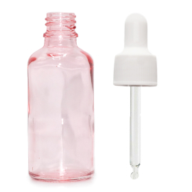 168x 100ml Tropfflasche aus rosa Glas mit weißer Pipette