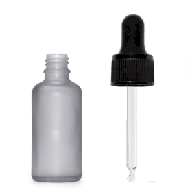 160x 10ml Mattgraue Glas-Tropfflasche mit schwarzer Pipette