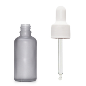 160x 10ml Mattgraue Glas-Tropfflasche mit weißer Pipette