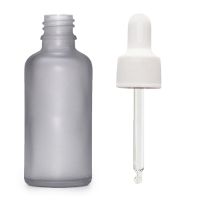 168x 100ml Mattgraue Glas-Tropfflasche mit weißer Pipette