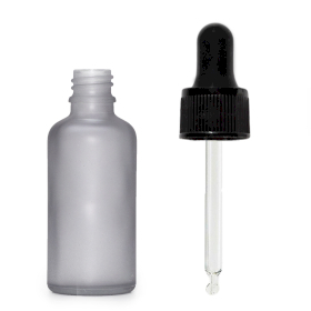 330x 30ml Mattgraue Glas-Tropfflasche mit schwarzer Pipette