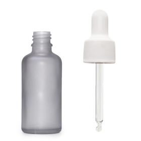 330x 30ml Mattgraue Glas-Tropfflasche mit weißer Pipette