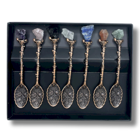 Set mit 7 Hexenlöffeln aus bronzefarbenem Edelsteinkristall