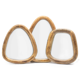 Set mit 3 kieselsteinförmigen Spiegeln – dunkelbraunes Finish