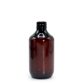 10x 250 ml bernsteinfarbene Boston-Flasche aus Kunststoff – ohne Deckel