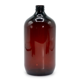 10x 1000 ml bernsteinfarbene Boston-Flasche aus Kunststoff – ohne Deckel