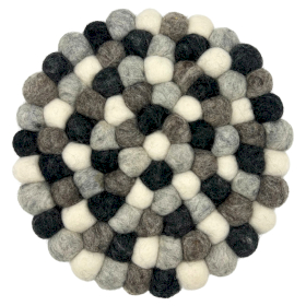 Rundes Tischset mit Filzkugeln 20cm Mehrfarbige graue Farbe