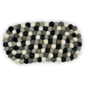 Ovale Filzkugel-Mittelmatte - 38x18cm Mehrfarbige graue Farbe