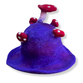 Filzhut mit Pilzmotiv  - Very Violet