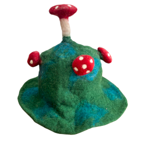 Filzhut mit Pilzmotiv - Moss Mountain Green