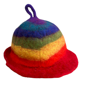 Gefilzter Saunahut - Regenbogen