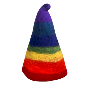 Gefilzter Sauna-Zaubererhut - Regenbogen