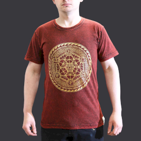 Stone Washed T-Shirt – Chakra – Kastanienbraun- S