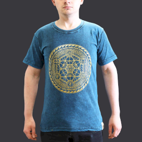 Stone Washed T-Shirt – Chakra – Blau-S