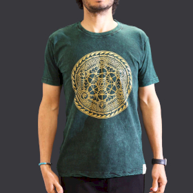 Stone Washed T-Shirt - Chakra - Grün-M