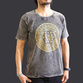 Stone Washed T-Shirt - Chakra - Dunkelgrau-M