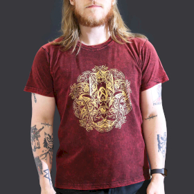 Stone Washed T-Shirt – Hamsa – Kastanienbraun – L