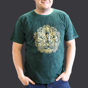 Stone Washed T-Shirt - Hamsa - Grün - XL
