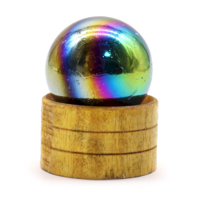 Edelsteinkristallkugel 40mm - Amethyst Aura mit Ständer