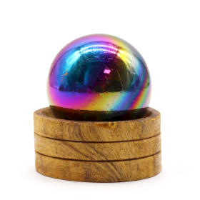 Edelsteinkristallkugel 50mm - Amethyst Aura mit Ständer
