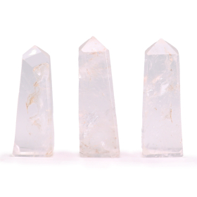 3x Edelstein-Obeliskenspitzen ca. 5cm- Bergkristall
