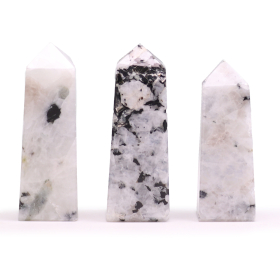 6x Edelstein-Obeliskenspitzen ca. 5cm-  Mondstein