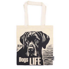 10x Ikonische Basic-Tragetasche - Dog\'s Life - (40x36cm) - Natürlich 4oz