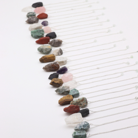 36x Edelstein-Pendel-Starter (12x 3 Kristalle) 4cm - Rohkristalle