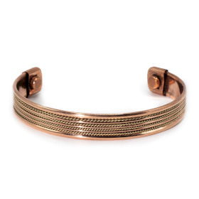 6x Kupferarmbänder mit Magneten und geprägtem Muster (verschiedene Arten)