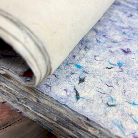 10x Lokta-Bastel-/Geschenkpapier(51x76cm) - Blaue Baumwolle