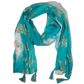 Nomad Sari  - Summer Schal -  180x50cm - Schildkröte - Türkis