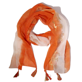 Nomad Sari  - Summer Schal -  180x50cm - Schildkröte- Korallenfarbe