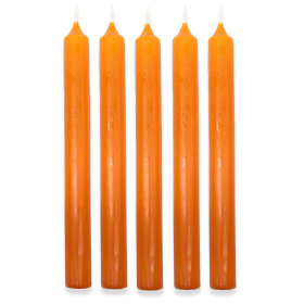 100x Orange Tafelkerzen