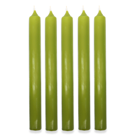 100x Olivfarbene Tafelkerzen