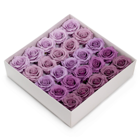 25x DIY Seifenblumen - (5-Schicht) Romantische Rose – Abgestufte Auswahl – Lavendel-Rouge